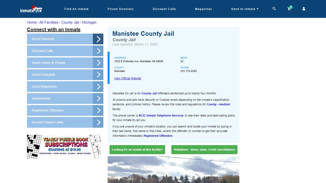 Manistee County Jail - Inmate Locator - Manistee, MI
